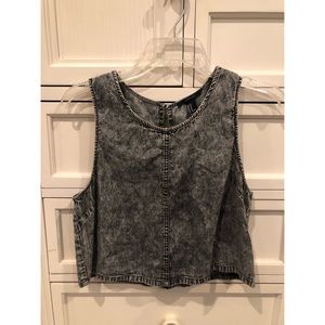 distressed gray crop top